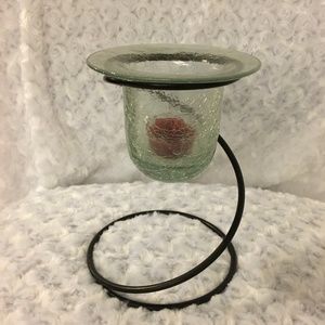 PartyLite Black Spiral Tealight Holder w/Tealight - Like New